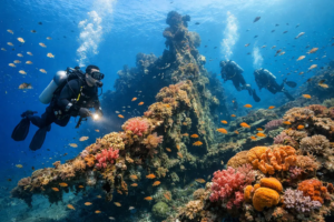 Scuba diving at USS Liberty Wreck in Tulamben Bali with Planet Bali Dive